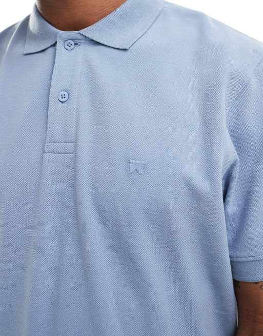 Wrangler short sleeve polo shirt in blue, 2 of 4