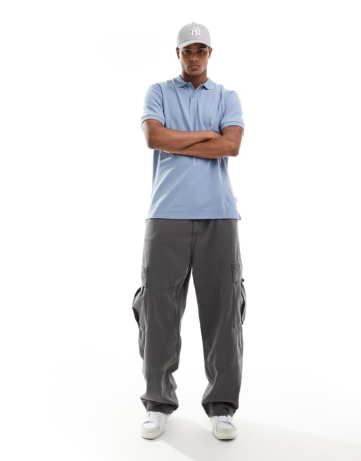 Wrangler short sleeve polo shirt in blue, 3 of 4