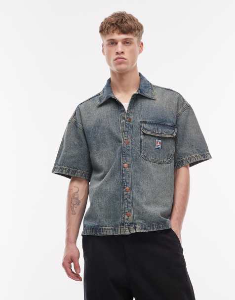 Wrangler short sleeve resort overshirt in black - view 1