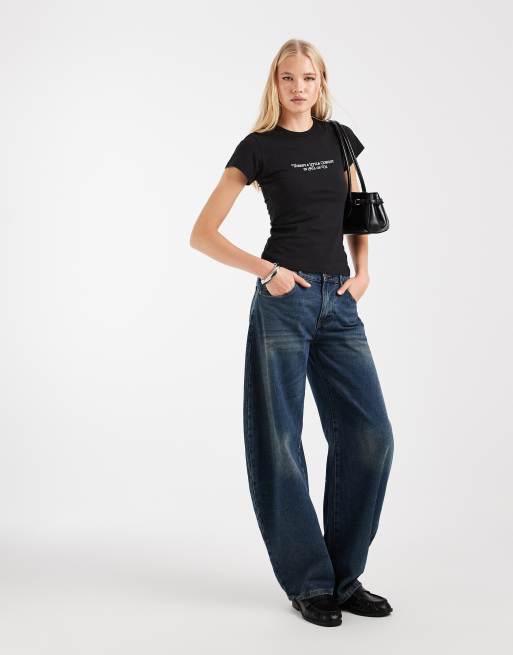 Wrangler shrunken band t-shirt i svart, 3 av 4