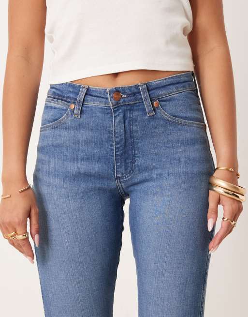 Wrangler Sienna skinny fit jeans in midwash blue, 4 of 5