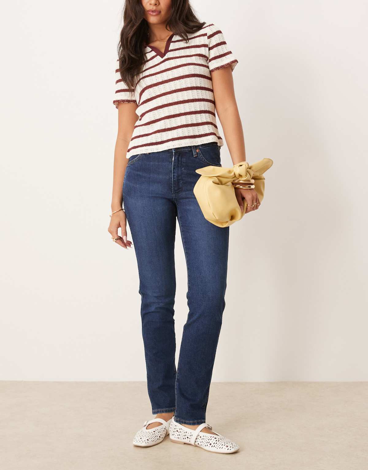 Wrangler skinny jeans in darkwash blue