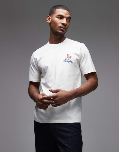 Wrangler - Slidt hvid T-shirt med broderi - view 1