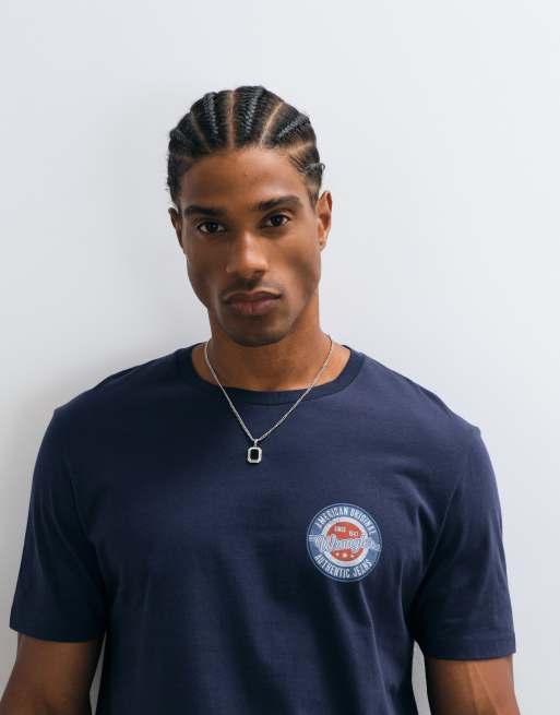 Wrangler small americana tee in blue, 4 of 5