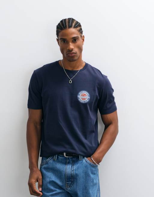 Wrangler small americana tee in blue, 5 of 5
