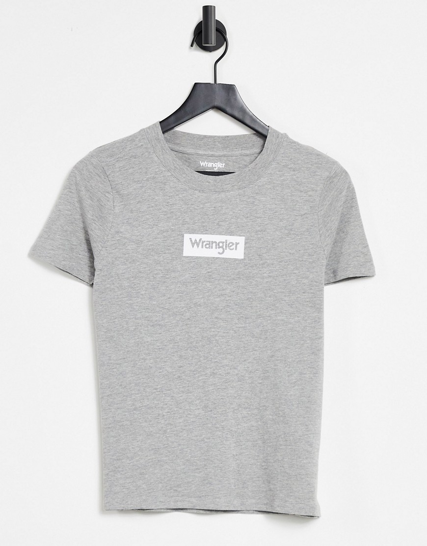 Wrangler small logo tee in gray-Grey