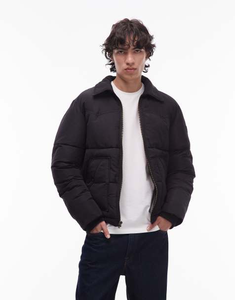 Wrangler - Sort kort dynejakke med krave - view 1