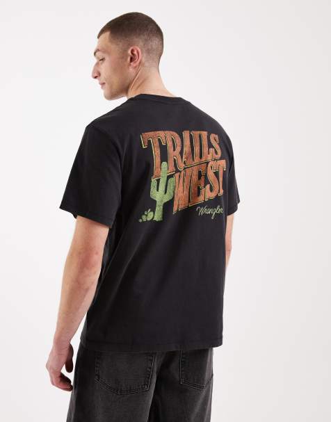 Wrangler - Sort T-shirt med grafik - view 1