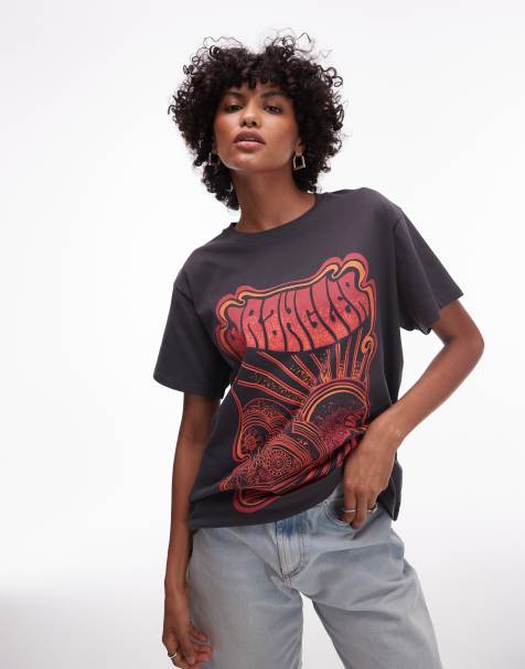 Wrangler - Sort T-shirt med grafisk print på brystet - view 1