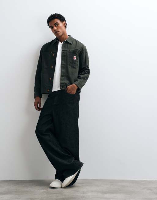 Wrangler sovracamicia in denim verde, 3 di 5