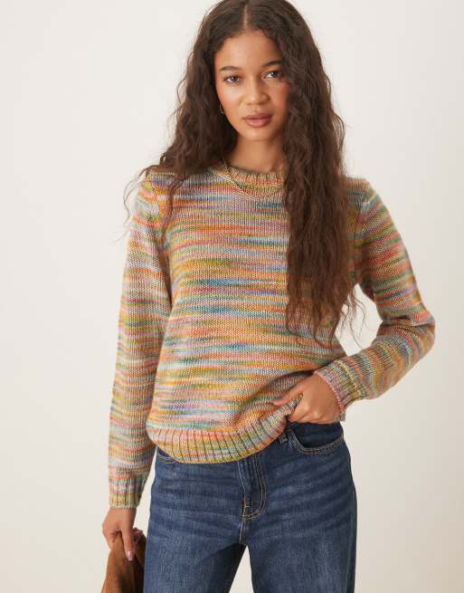 Wrangler space dye knit sweater in multi