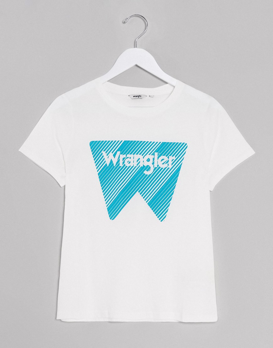 Wrangler - ss - T-shirt met print in gebroken wit