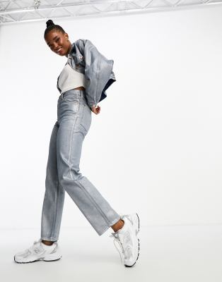 Wrangler straight fit jeans in silver (part of a set)