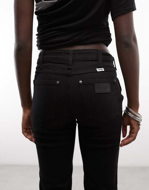Wrangler straight leg denim jeans in black, 5 of 5