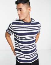 ASOS DESIGN stripe t-shirt in navy and white | ASOS