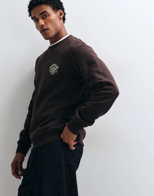 Wrangler sudadera con estampado gráfico marrón, 4 de 5