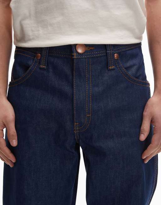 Wrangler super capsule straight leg jeans in raw blue denim, 4 of 5