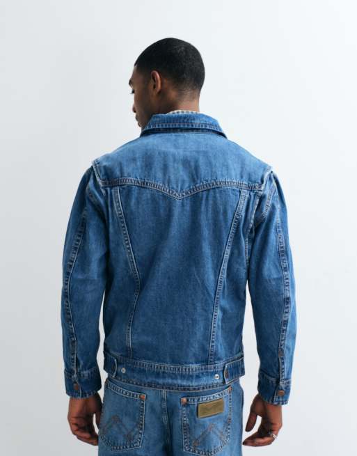 Wrangler super denim jacket in dark blue, 4 of 5