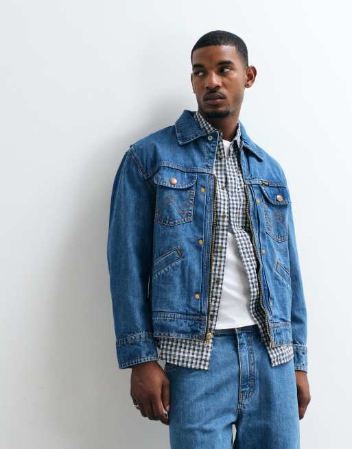 Wrangler super denimjacka i mörkblått, 2 av 5