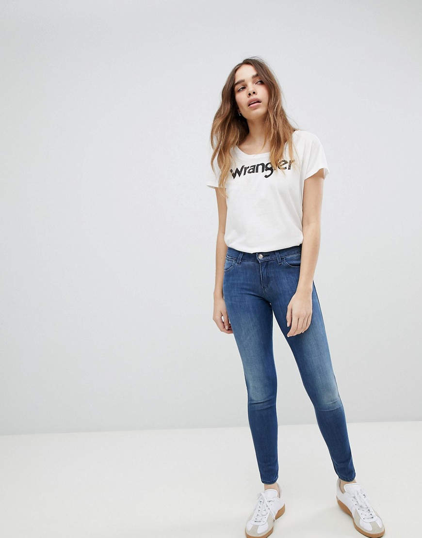 Wrangler super skinny-jeans-Blå