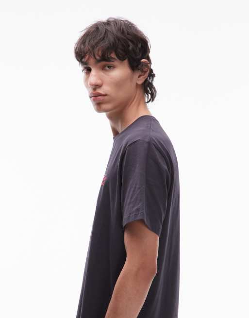 Wrangler – Svart, tvättad t-shirt med skriftlogga, 4 av 5
