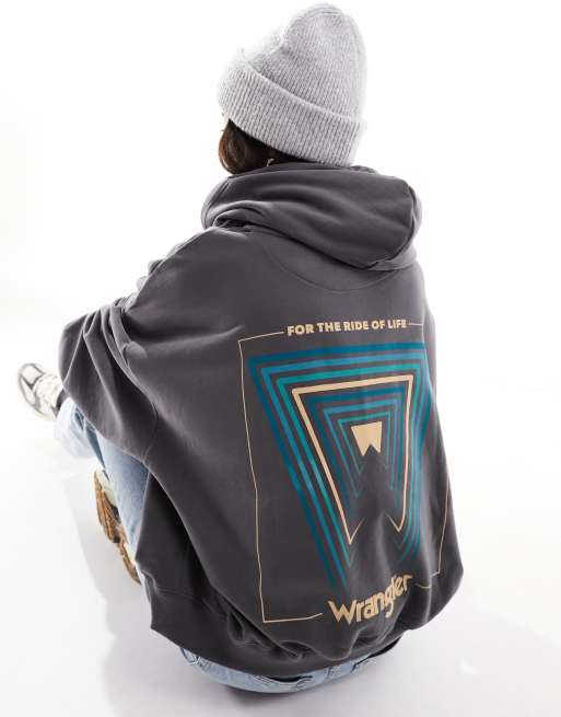 Wrangler - Sweat à capuche à imprimé au dos - Noir