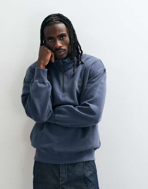 Wrangler sweatshirt met 1/4-rits in blauw, 4 van 5