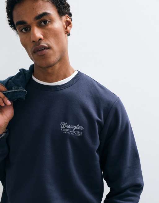 Wrangler sweatshirt met grafische print in blauw, 4 van 5