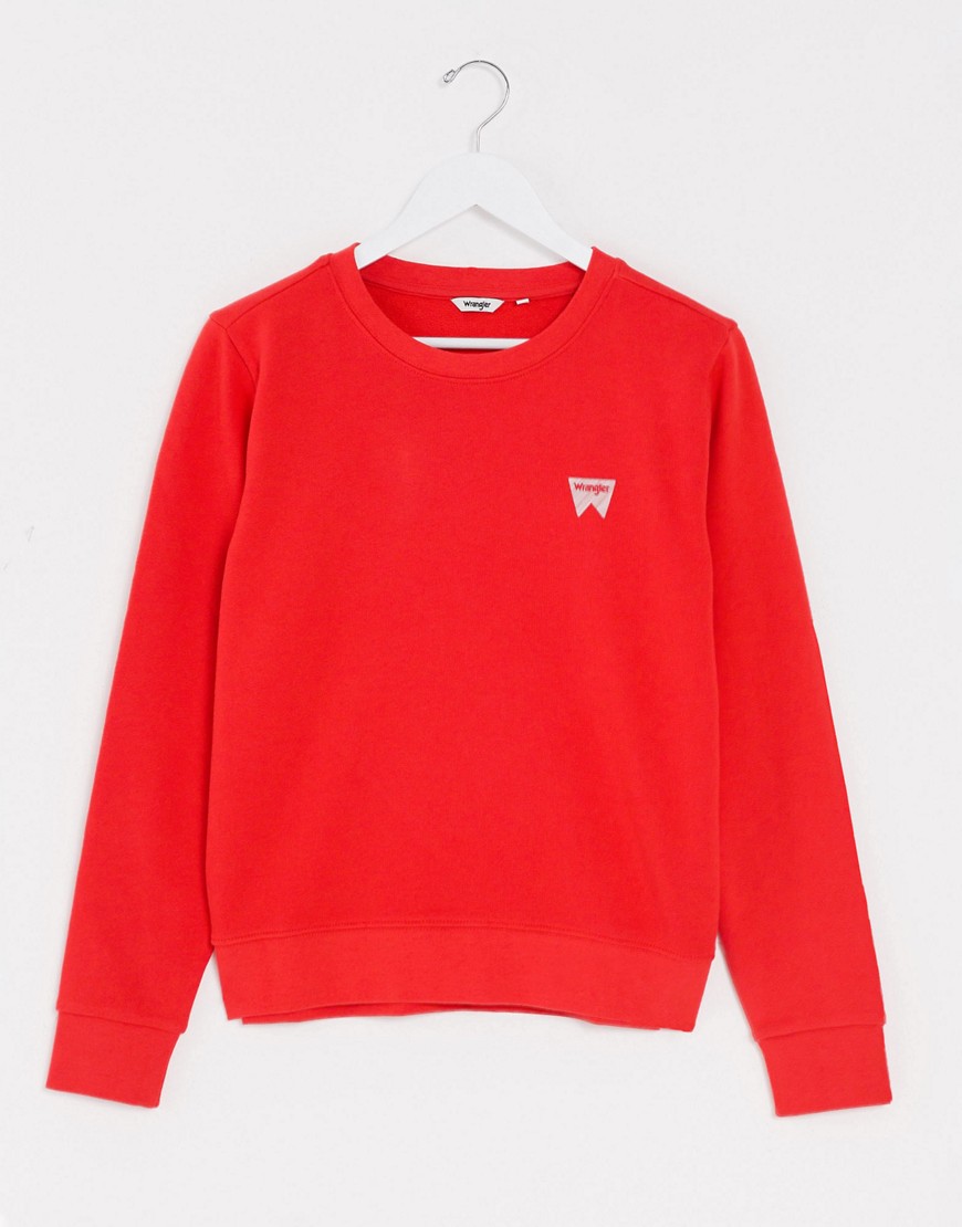 Wrangler - Sweatshirt met ronde hals in rood