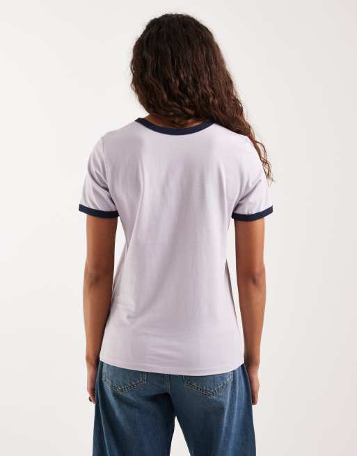 Wrangler - T-shirt à bords contrastants et imprimé - Violet, 4 de 4