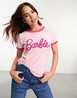 Wrangler Barbie print t-shirt in pink with back print - ASOS Price Checker
