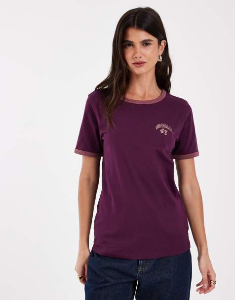 Wrangler t-shirt à liserés violet - view 1