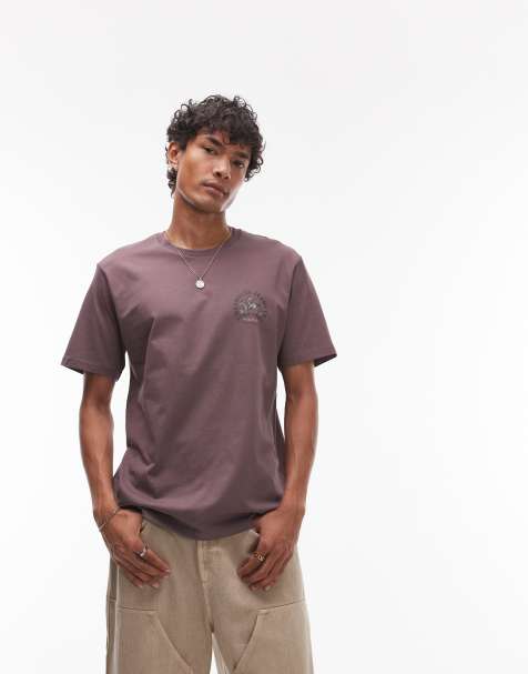 Wrangler - T-shirt avec logo cowboy sur la poitrine - Marron délavé - view 1