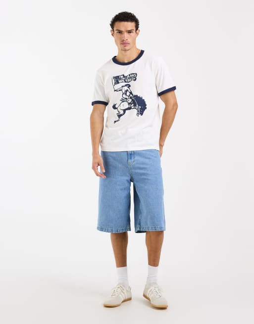 Wrangler - T-shirt color bianco consumato con bordi a contrasto, 2 di 5