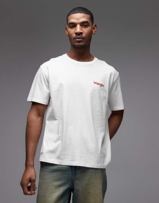 Wrangler - T-shirt con grafica vintage bianco consumato, 2 di 5