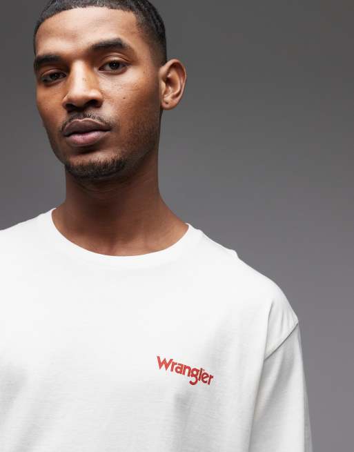 Wrangler - T-shirt con grafica vintage bianco consumato, 5 di 5