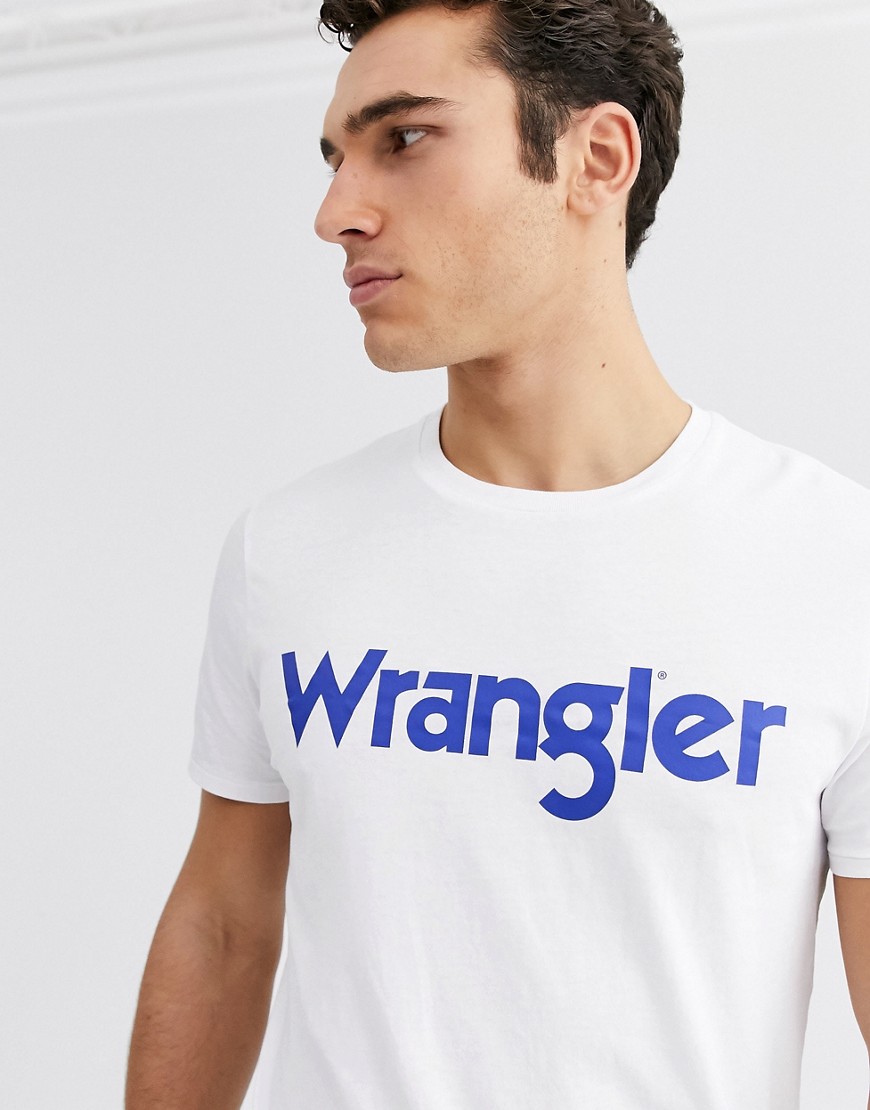 Wrangler - T-shirt con logo bianca-Bianco