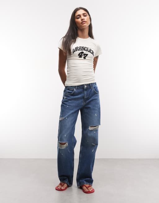 Wrangler T-shirt del gruppo in bianco sporco, 2 di 4