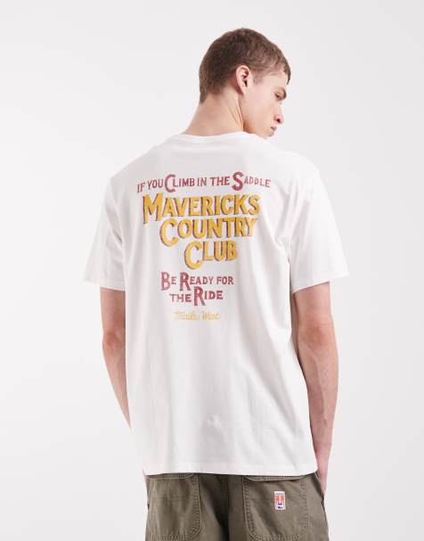 Wrangler – T-Shirt in getragenem Weiß mit Print - view 1