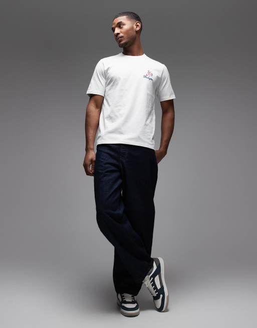 Wrangler – T-Shirt in getragenem Weiß mit Stickerei, 2 von 5