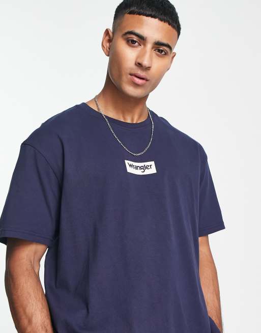 Wrangler - T-shirt in marineblauw