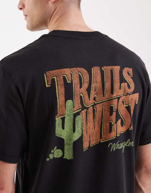 Wrangler – T-Shirt in Schwarz mit Grafikprint, 5 von 5