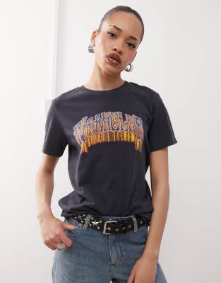 Wrangler - T-Shirt in Schwarz mit Logoprint