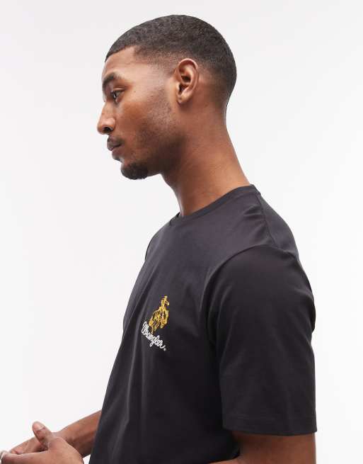 Wrangler – T-Shirt in Schwarz mit Stickerei, 4 von 5