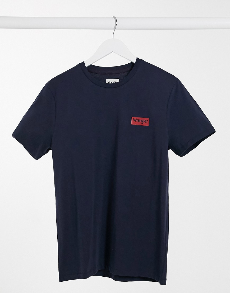 Wrangler – T-shirt med rund halsringning-Marinblå