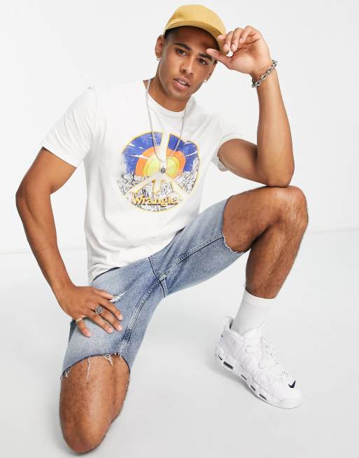 Wrangler - T-shirt met Americana print in wit