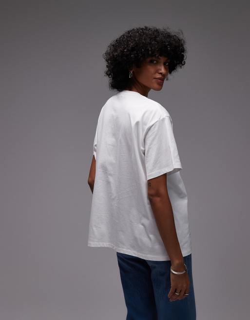 Wrangler - T-shirt met grafische Cowboy-print op de borst in gebroken wit, 2 van 4