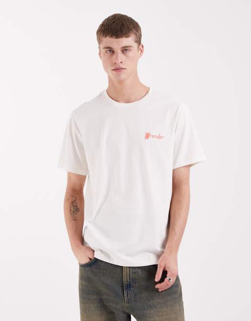 Wrangler - T-shirt met grafische print in wit, 5 van 5