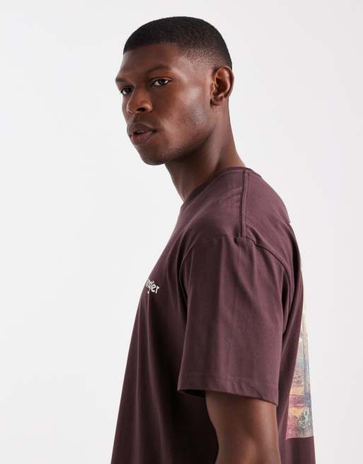 Wrangler - T-shirt met logo op de borst in vintage bruin, 5 van 5