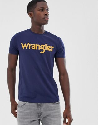 Wrangler - T-shirt met logo-Marineblauw